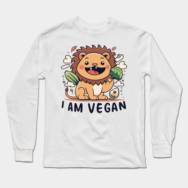 Vegan lion Long Sleeve T-Shirt by Spaceboyishere